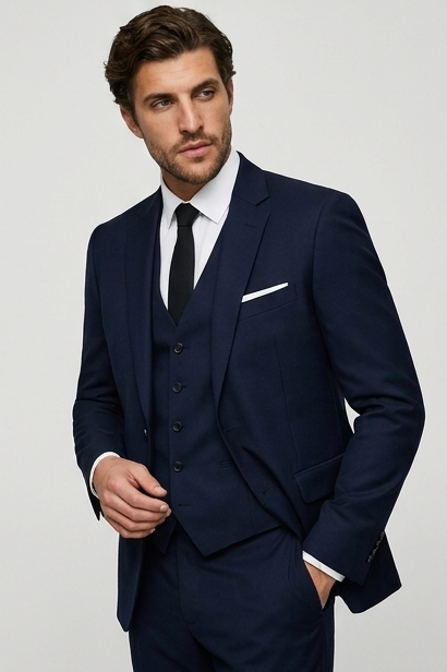 Slim Fit Three Piece Formal Suit Set Men