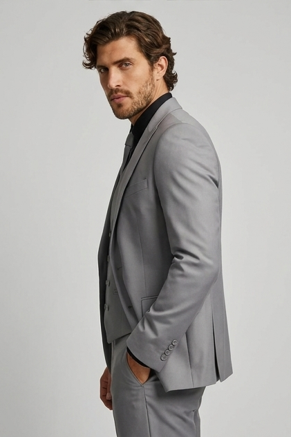 Slim Fit Three Piece Waistcoat Suit Set Men