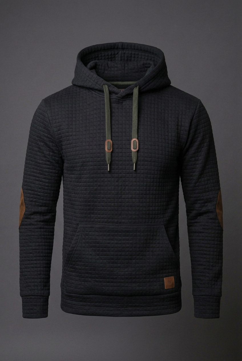Drawstring Checkered Hooded Jumper Casual Men