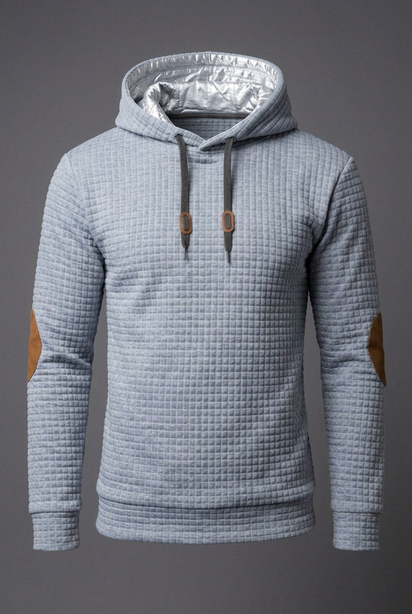 Drawstring Checkered Hooded Jumper Casual Men