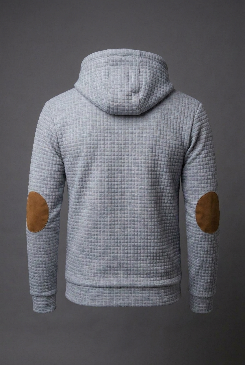 Drawstring Checkered Hooded Jumper Casual Men