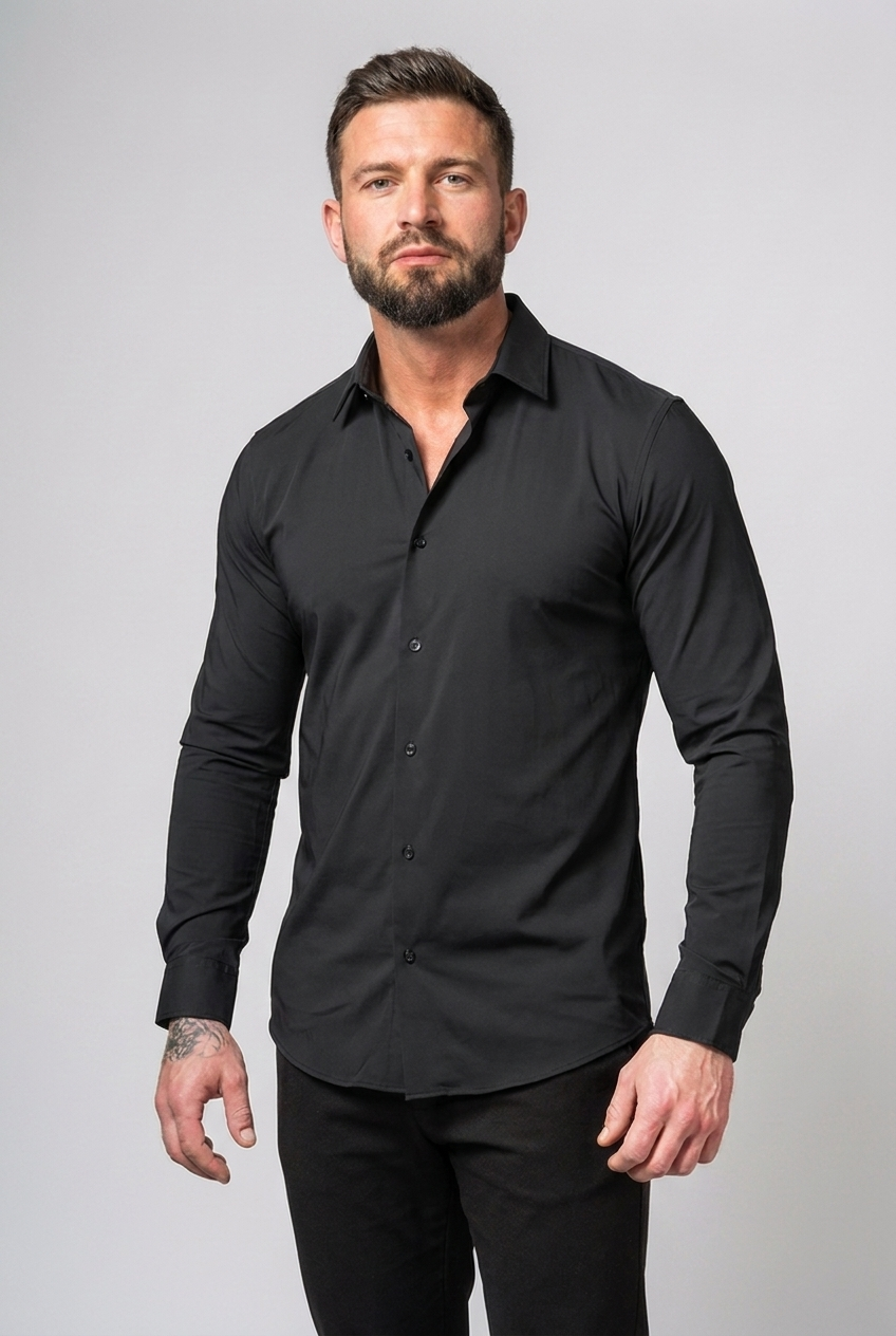 Stretch Wrinkle-Free Long Sleeve Shirt Men