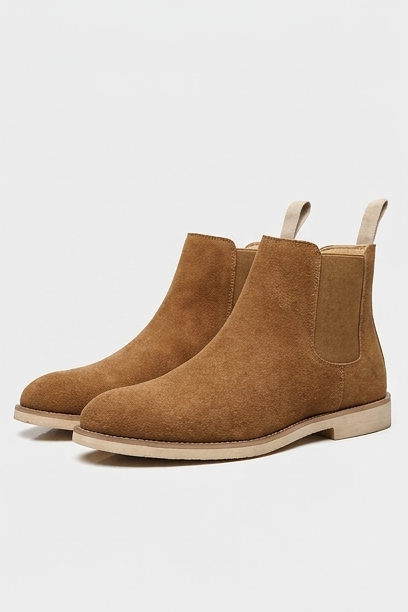 Suede Chelsea Ankle Boots Pull Tab Men