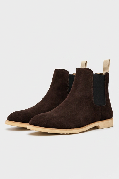 Suede Chelsea Ankle Boots Pull Tab Men