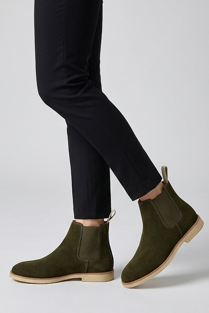 Suede Chelsea Ankle Boots Pull Tab Men