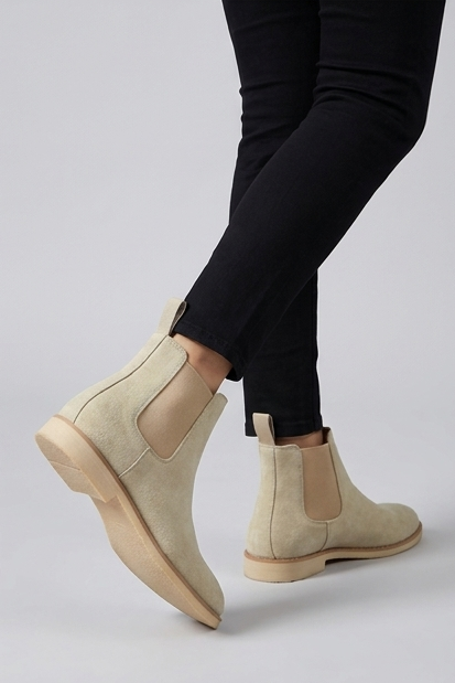 Suede Chelsea Ankle Boots Pull Tab Men