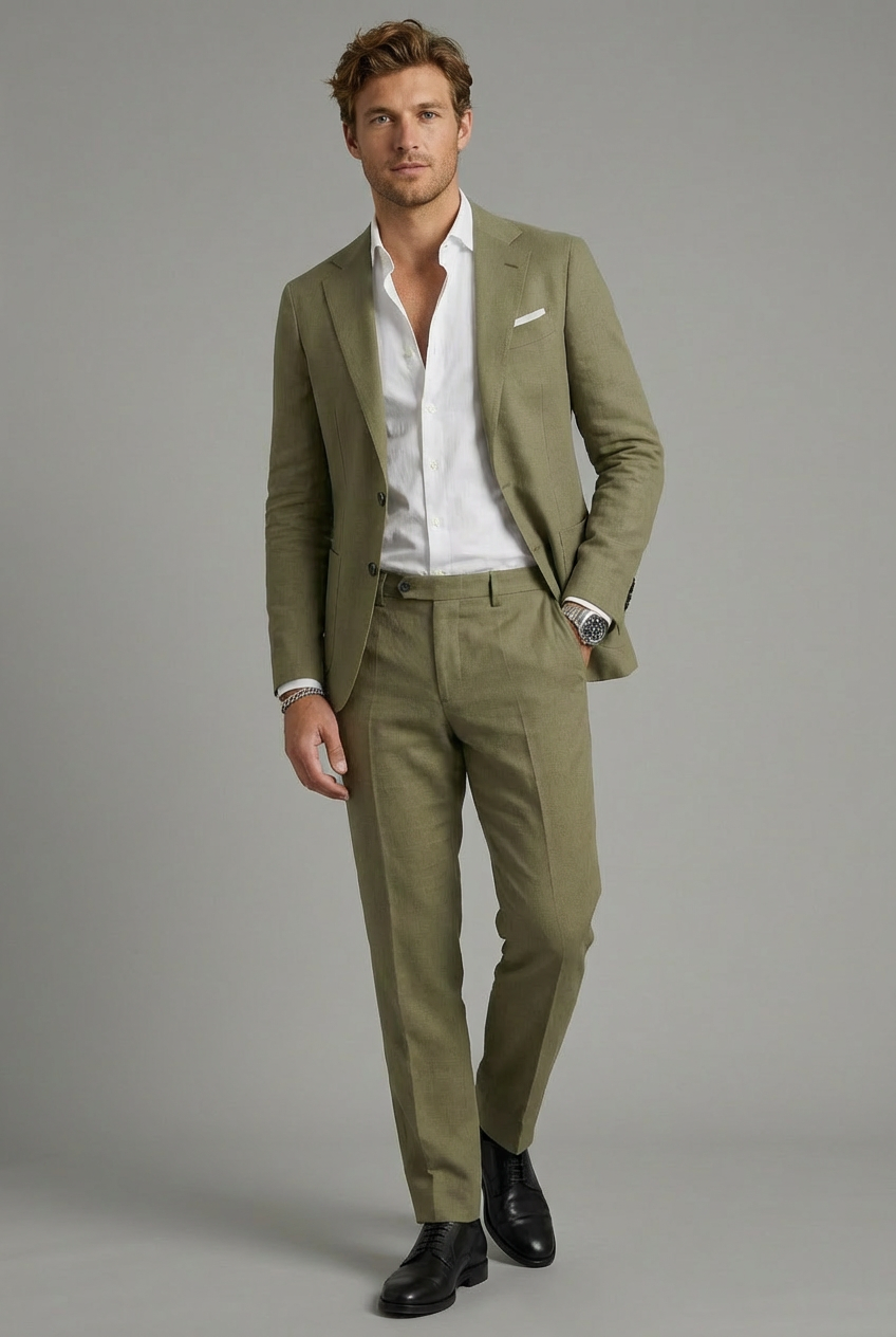 Men’s Two-Piece Lightweight Spring Summer Wedding Suit
