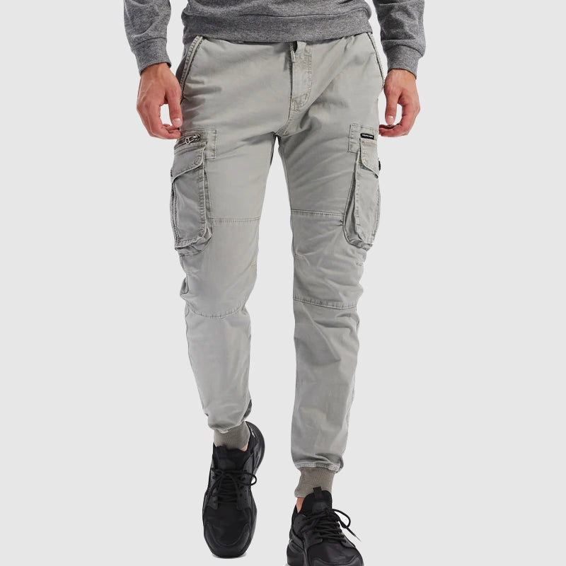 Men’s Slim-Fit Cargo Jogger Pants with Drawstring Waist