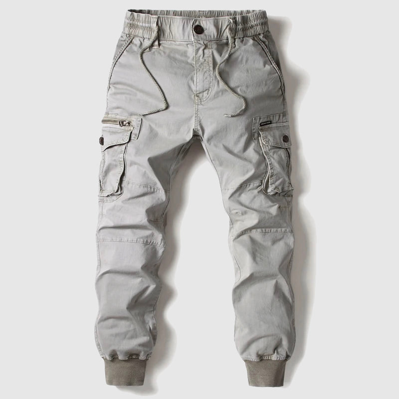 Men’s Slim-Fit Cargo Jogger Pants with Drawstring Waist