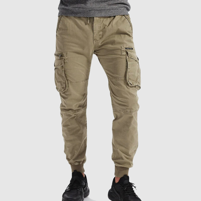 Men’s Slim-Fit Cargo Jogger Pants with Drawstring Waist