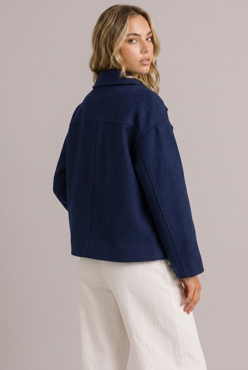 Structured Cropped Tailored Lapel Blazer Jacket Women