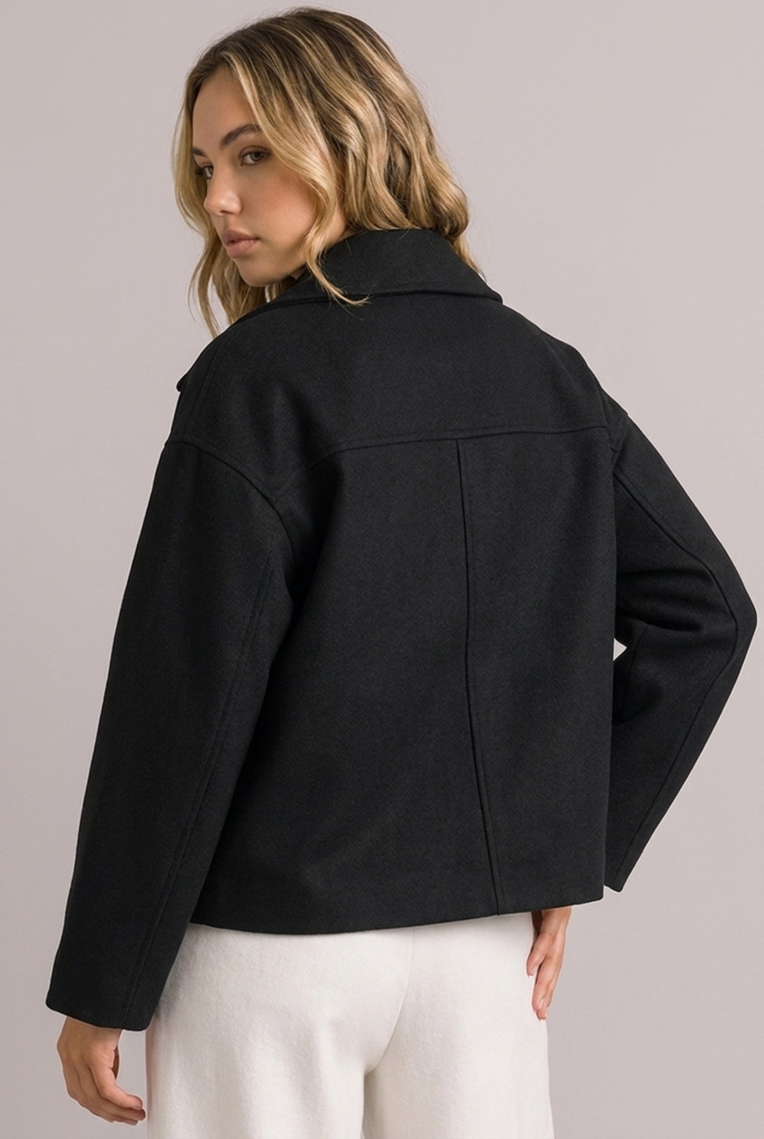 Structured Cropped Tailored Lapel Blazer Jacket Women