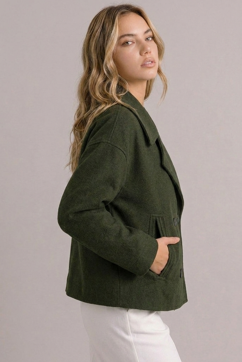 Structured Cropped Tailored Lapel Blazer Jacket Women