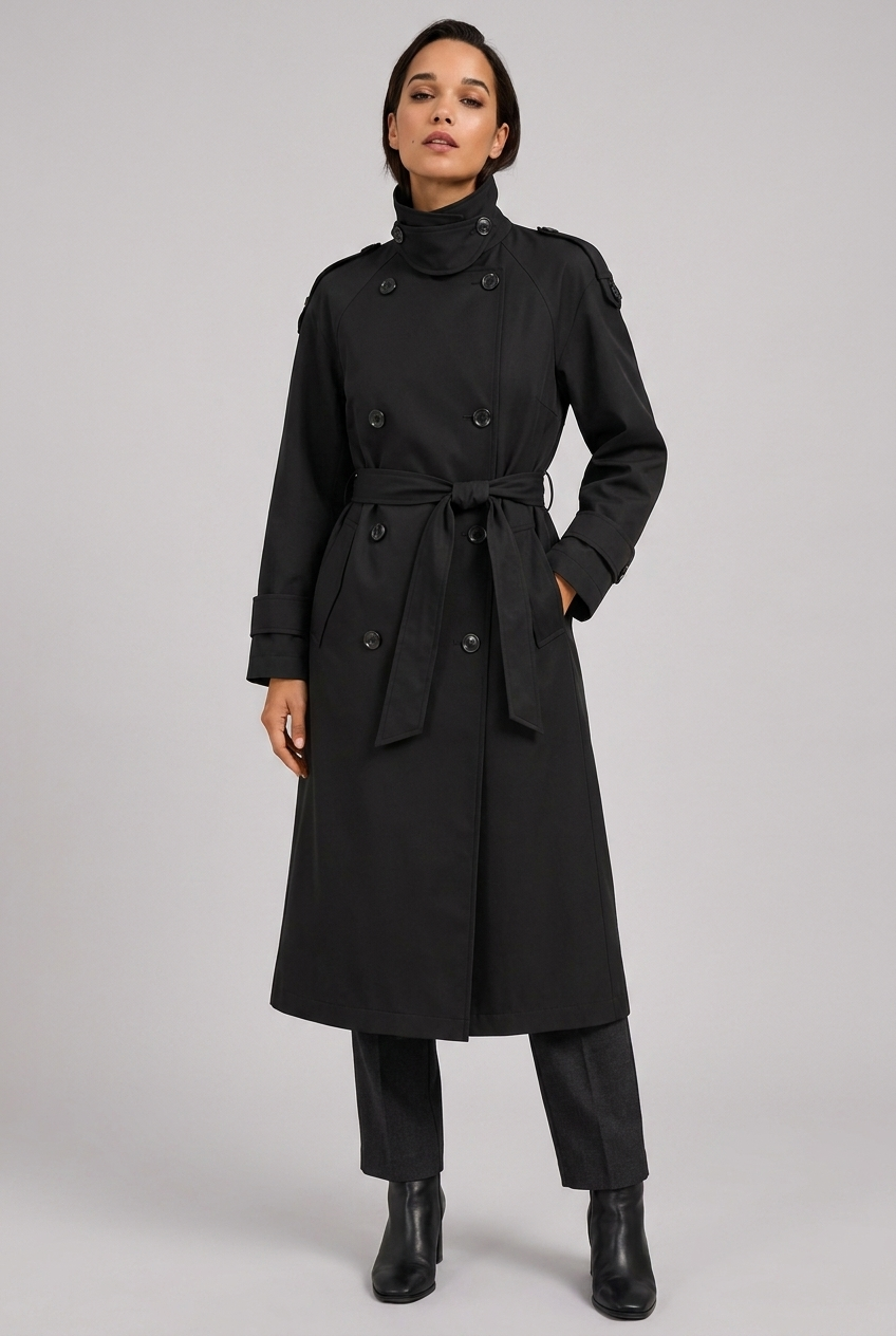 Tailored Longline Belted Trench Coat Women