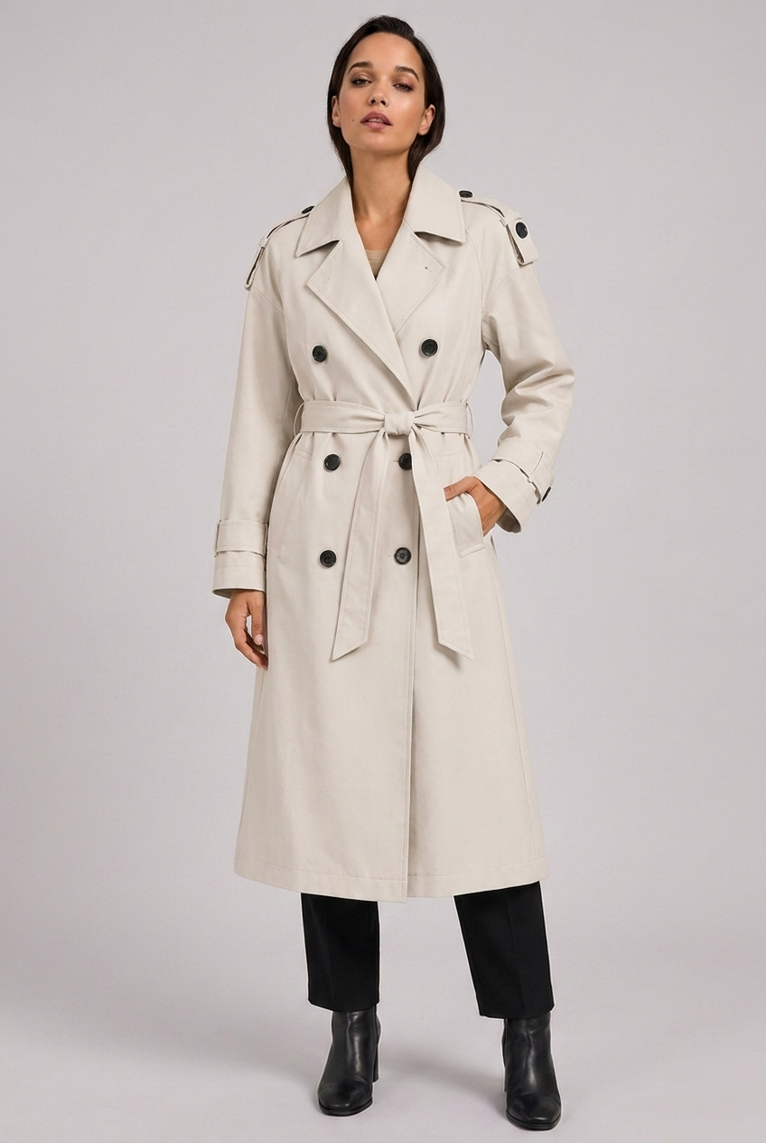 Tailored Longline Belted Trench Coat Women