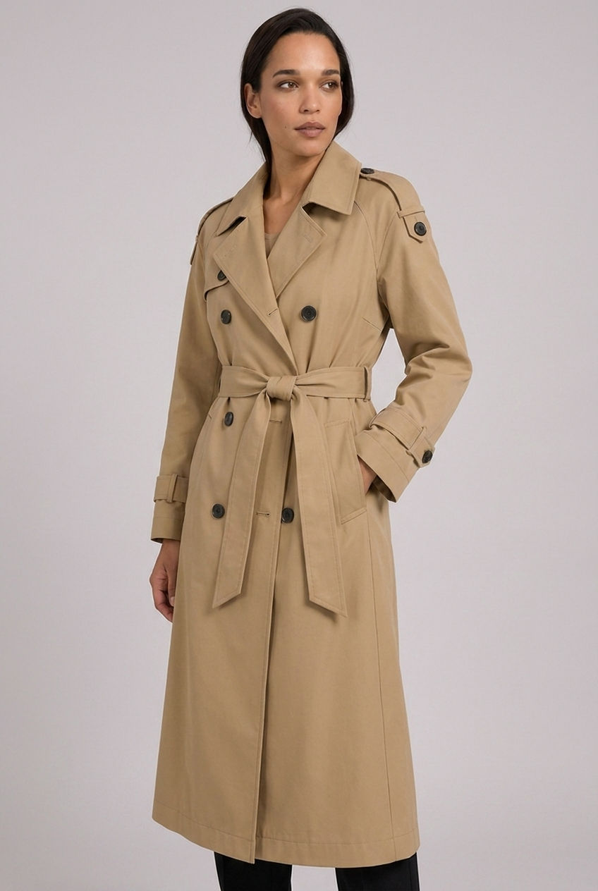 Tailored Longline Belted Trench Coat Women