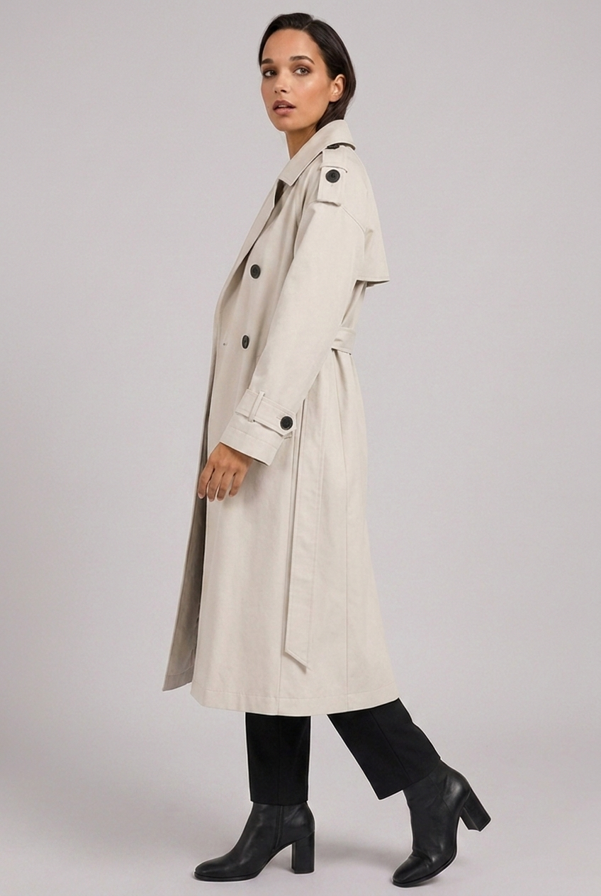 Tailored Longline Belted Trench Coat Women