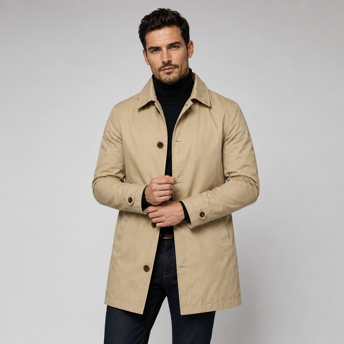 Tailored Longline Structured Smart Coat Men