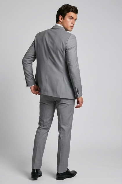 Slim Fit Three Piece Suit With Waistcoat Men