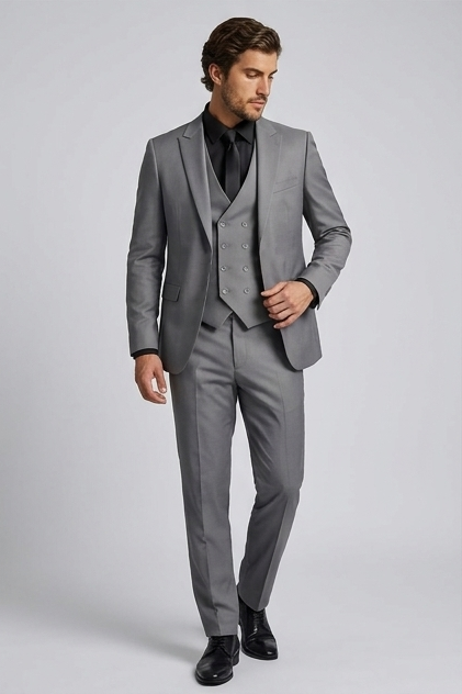 Slim Fit Three Piece Waistcoat Suit Set Men