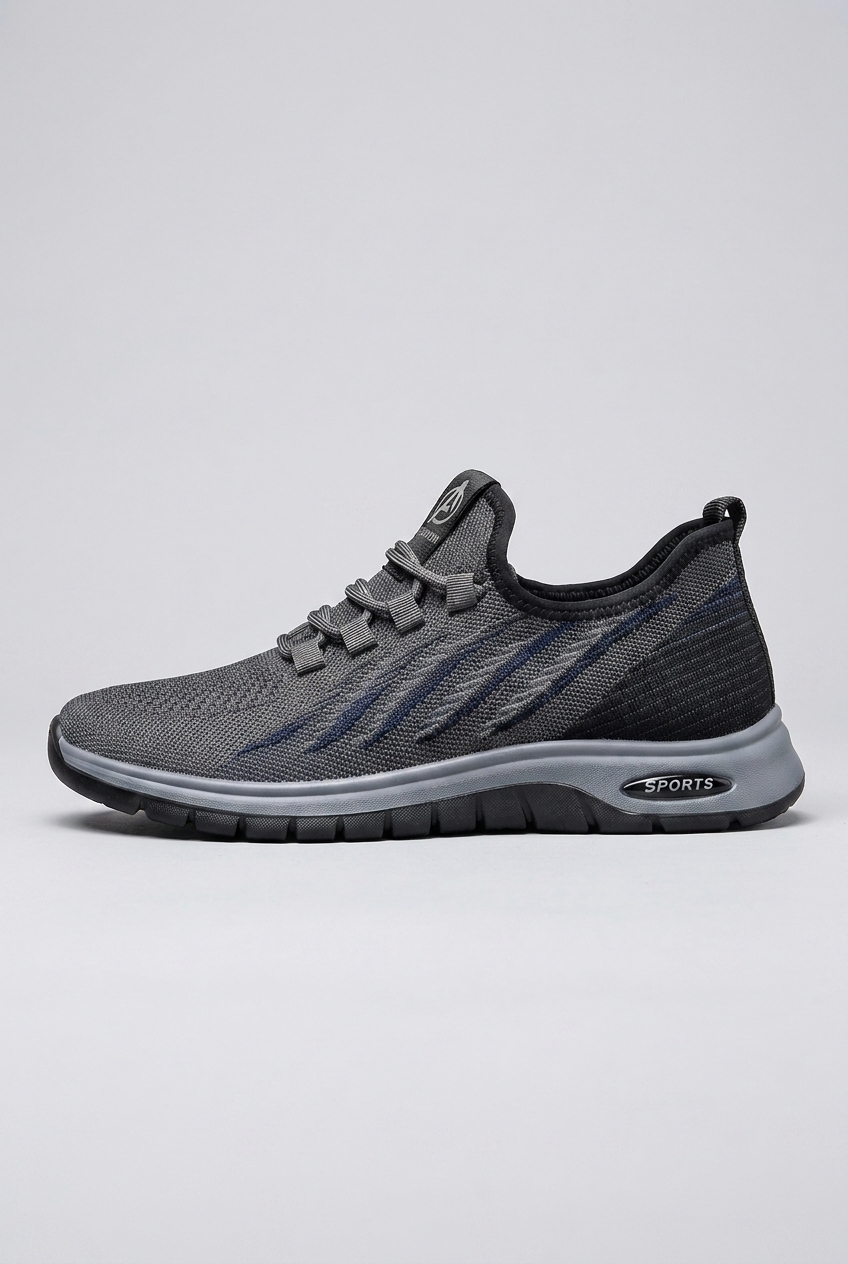 Lace-Up Mesh Panel Sports Trainers Men