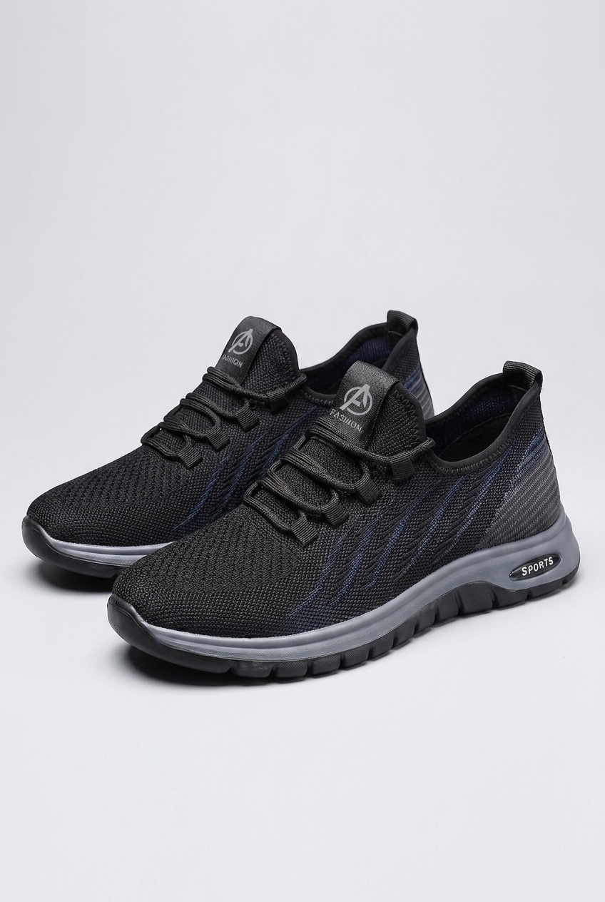 Lace-Up Mesh Panel Sports Trainers Men