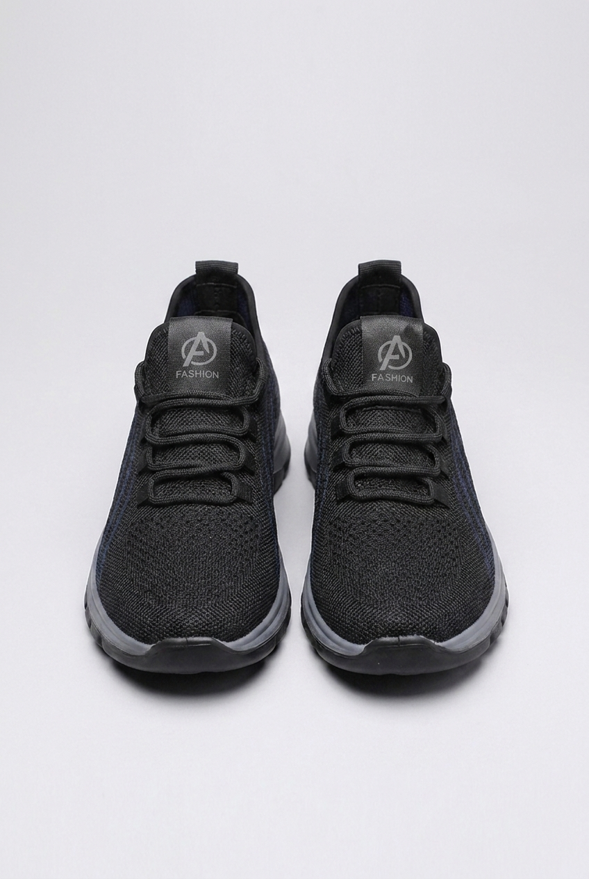 Lace-Up Mesh Panel Sports Trainers Men