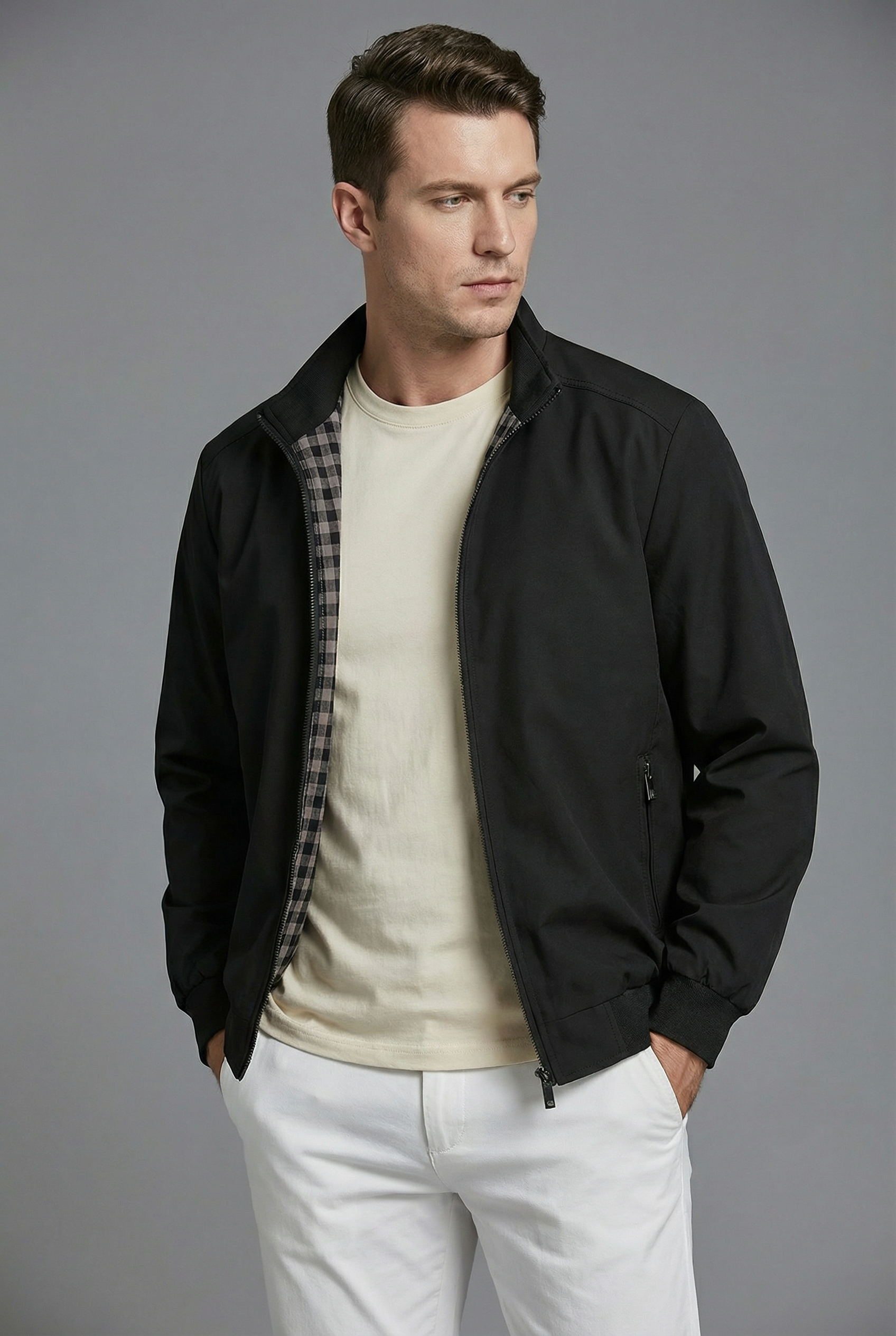 Men’s Jacket Lightweight Casual Zip Outerwear
