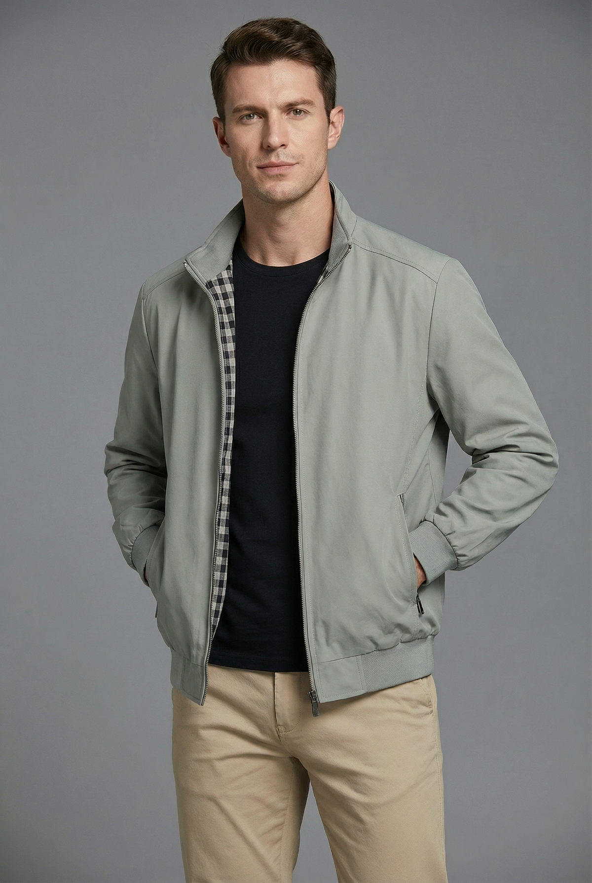 Men’s Jacket Lightweight Casual Zip Outerwear