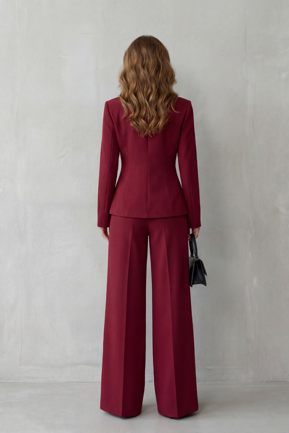 Tailored Blazer Wide Leg Trouser Suit Set Women