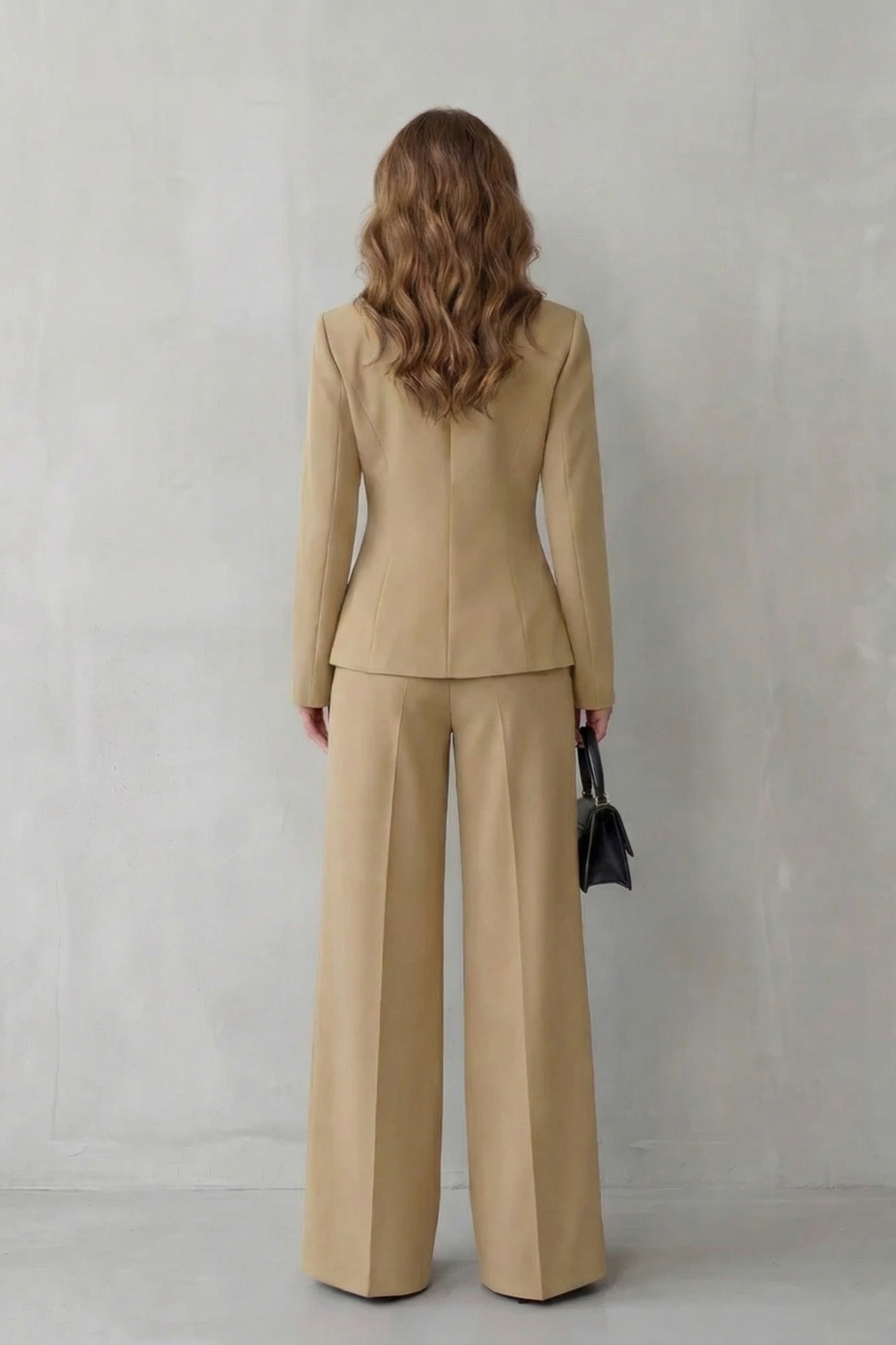 Tailored Blazer Wide Leg Trouser Suit Set Women