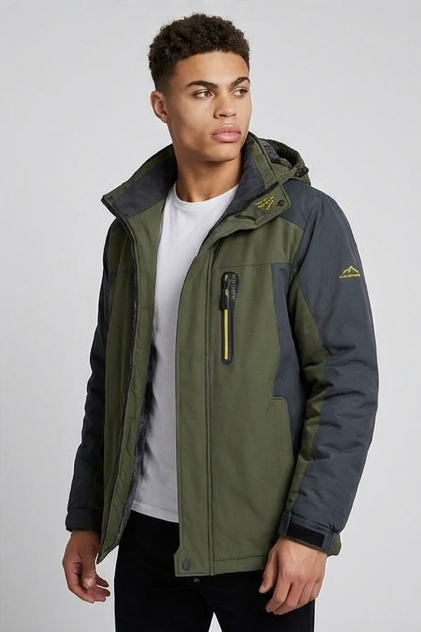 Waterproof Fleece Lined Hooded Winter Jacket Men