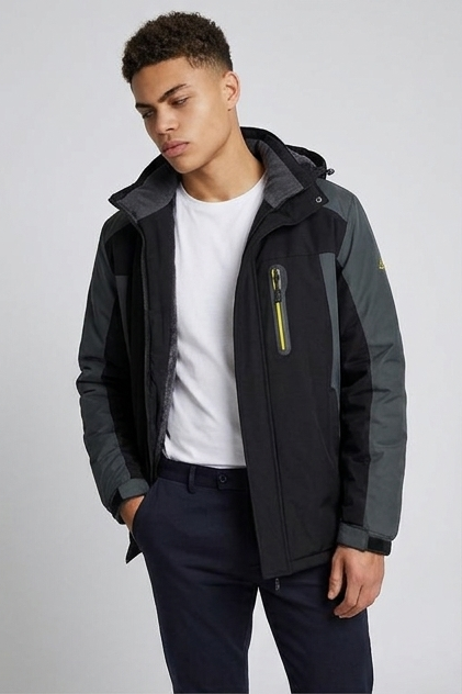 Waterproof Fleece Lined Hooded Winter Jacket Men