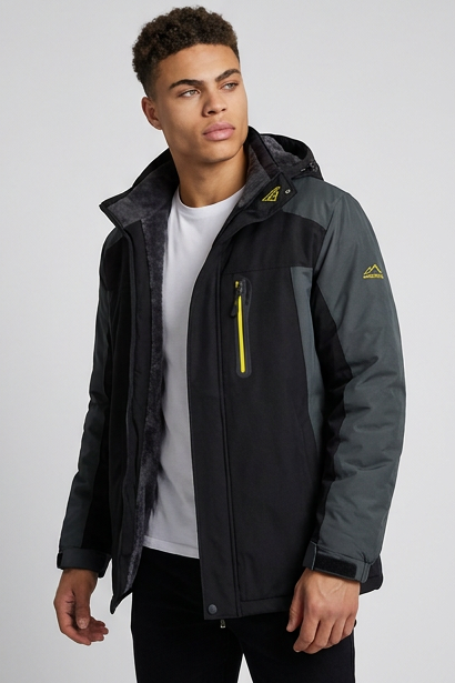 Waterproof Fleece Lined Hooded Winter Jacket Men