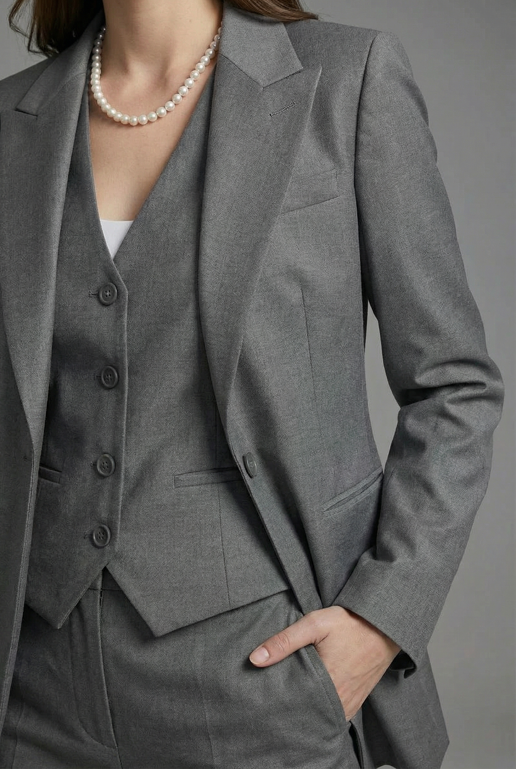 Women’s Tailored 3-Piece Suit - Blazer Waistcoat and Trousers Set Business Wear