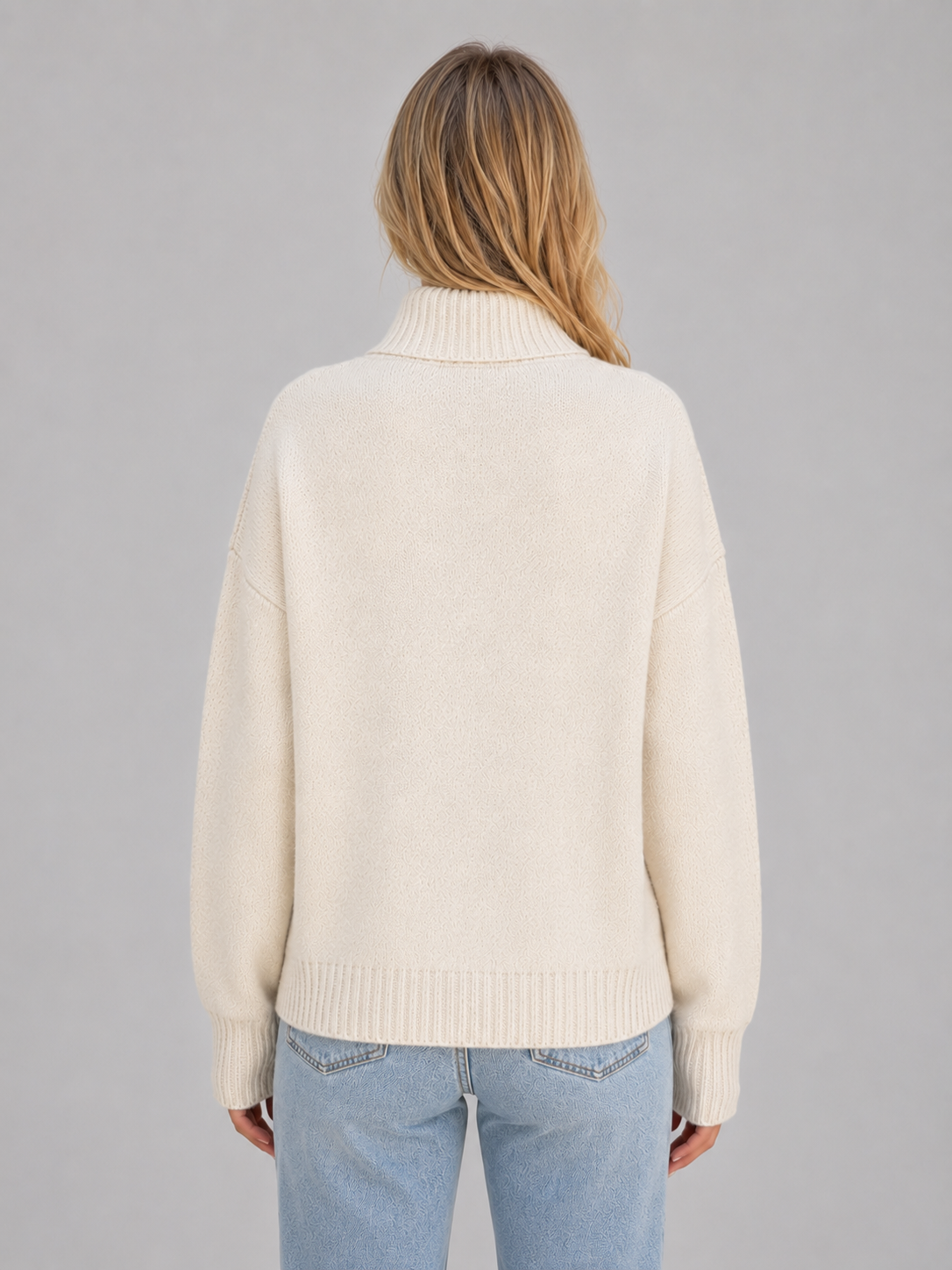 Funnel Neck Zip Up Sweater Knitted Jacket Women