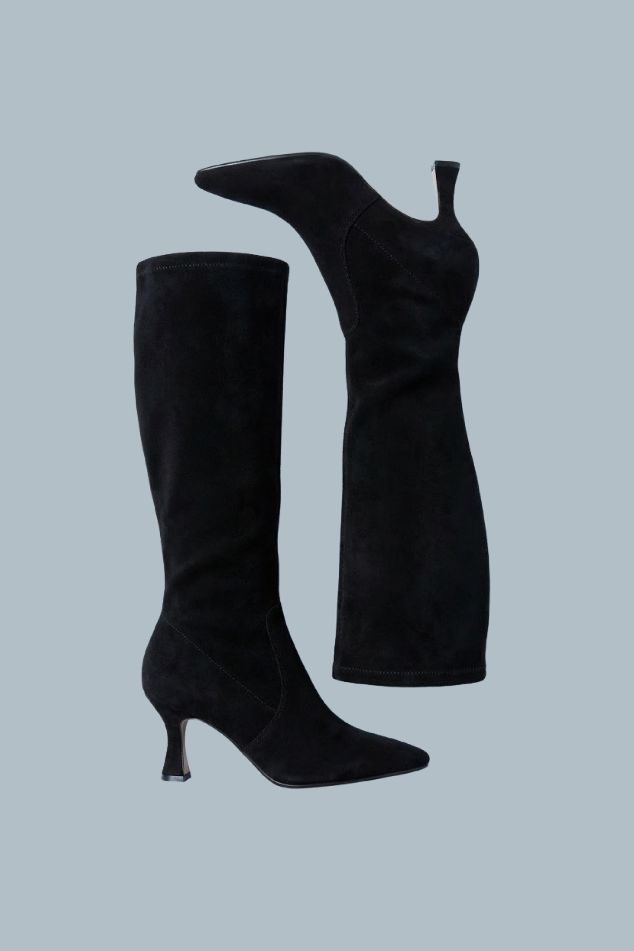 Women’s Suede Style Thigh-High Heeled Boots Over-the-Knee Boots