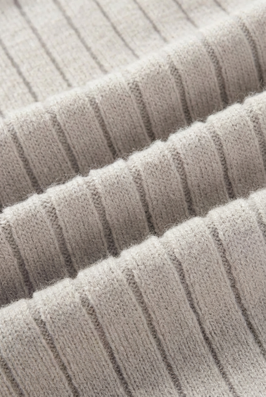 Men’s Half Zip Ribbed Sweater – High Collar Knit Jumper