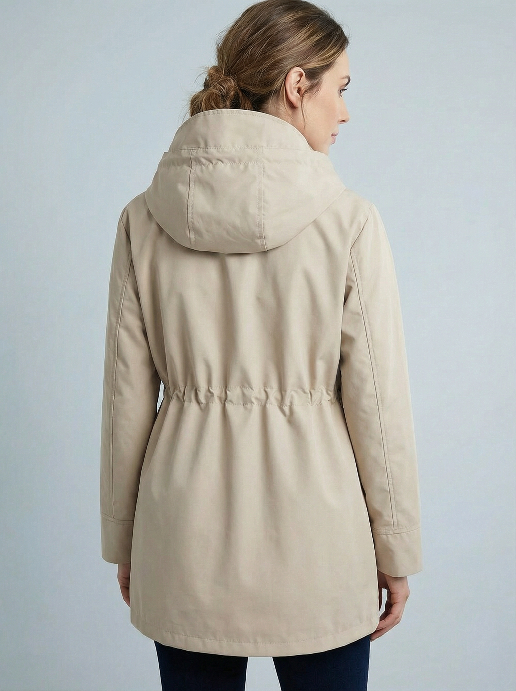 women's hooded zip coat