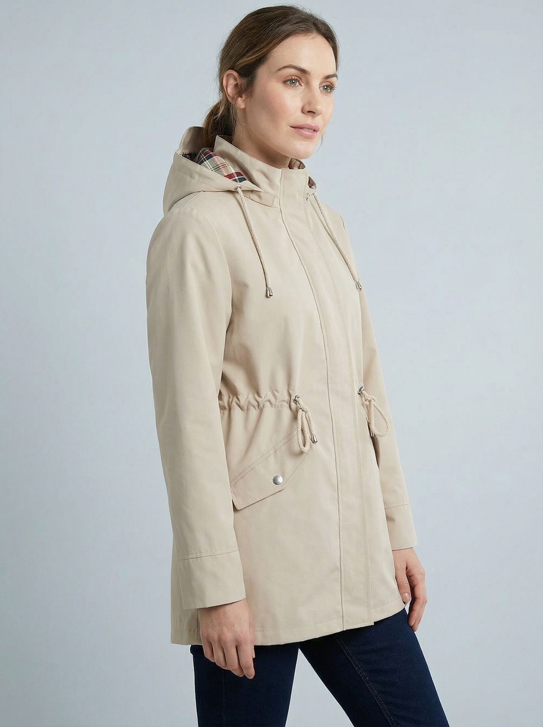 women's hooded zip coat