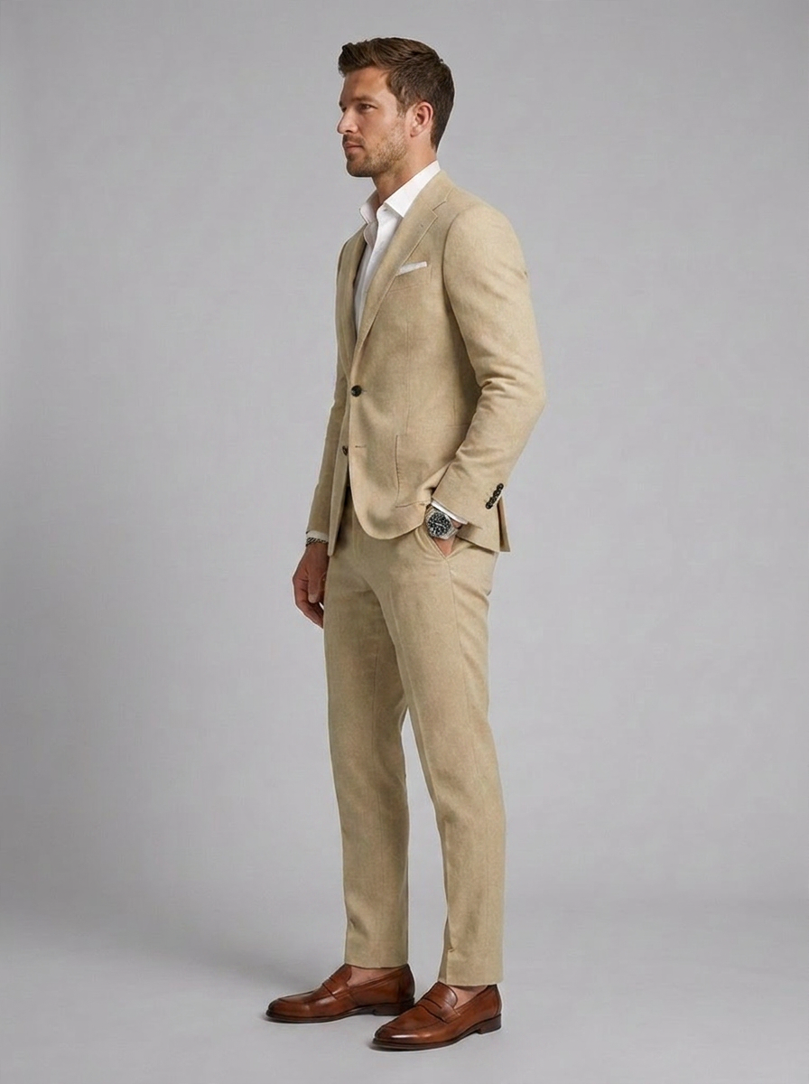 Mens Linen Summer Wedding Guest Suit