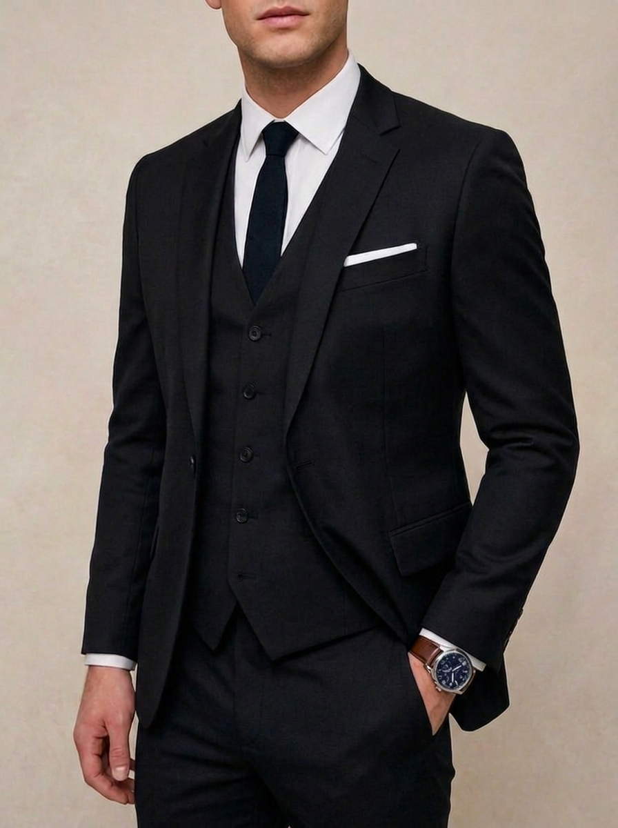 Three Piece Tailored Tie Suit Men