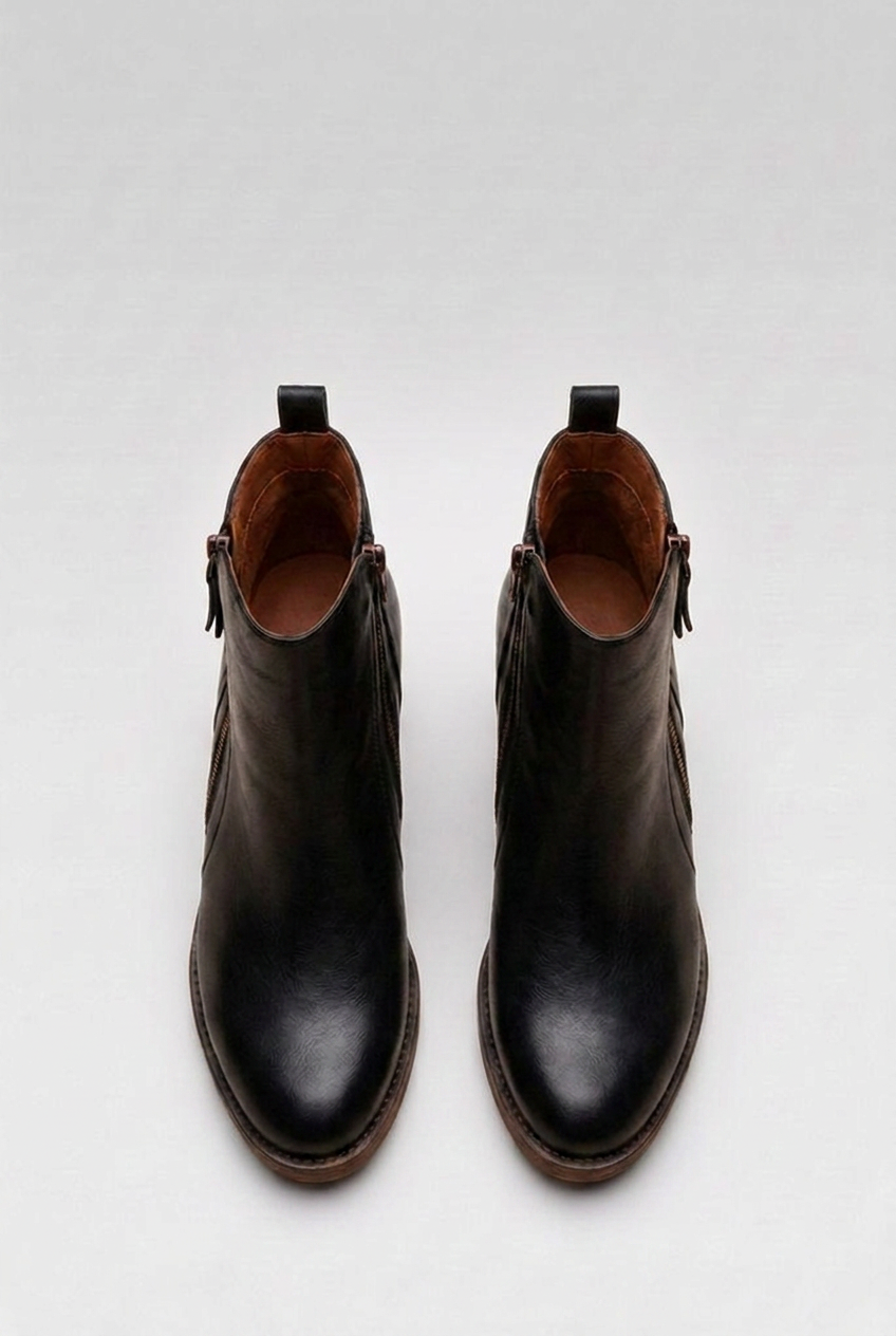Zip Side Block Heel Orthopaedic Ankle Boots Women