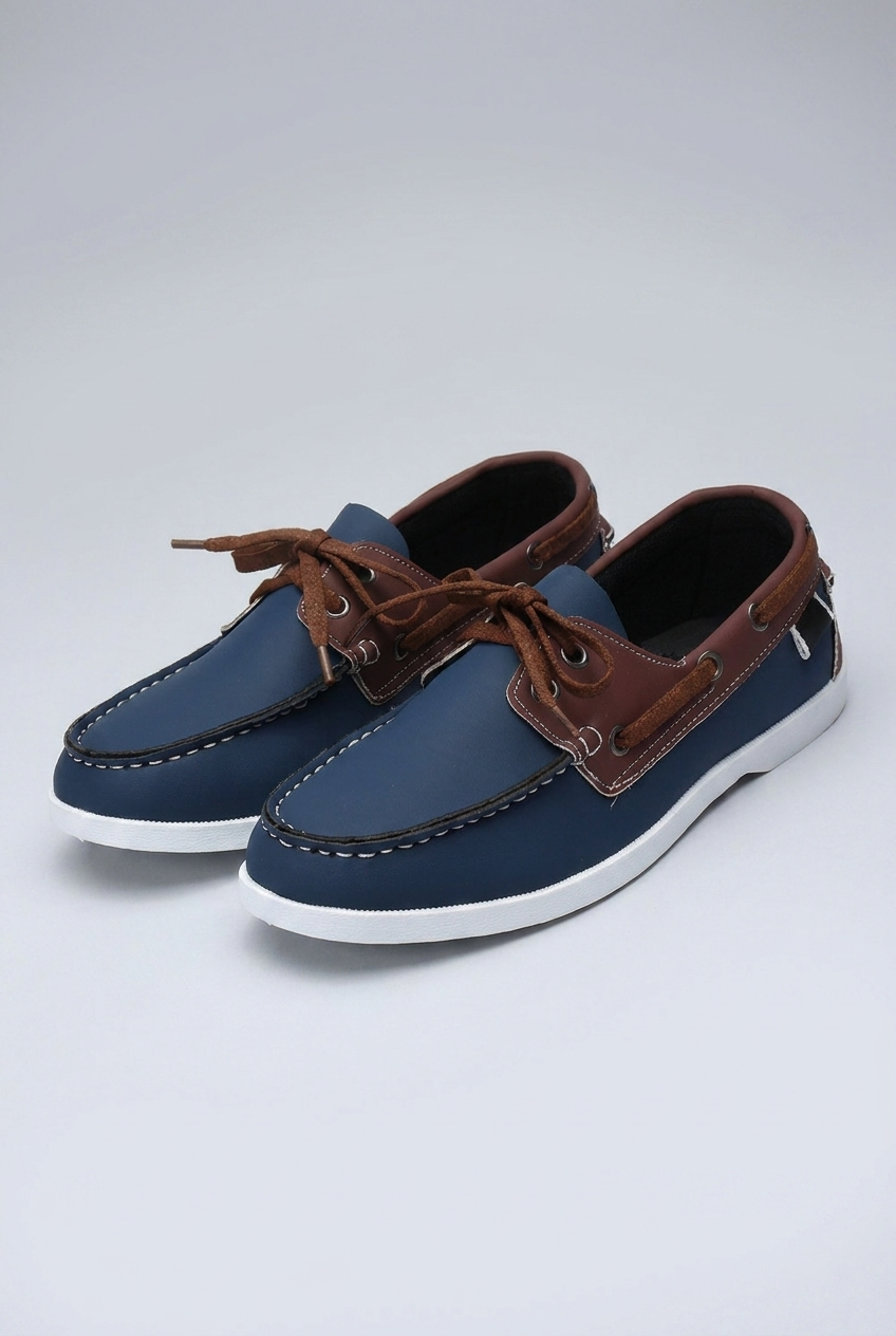 Lace Up Leather Style Casual Boat Shoes Men