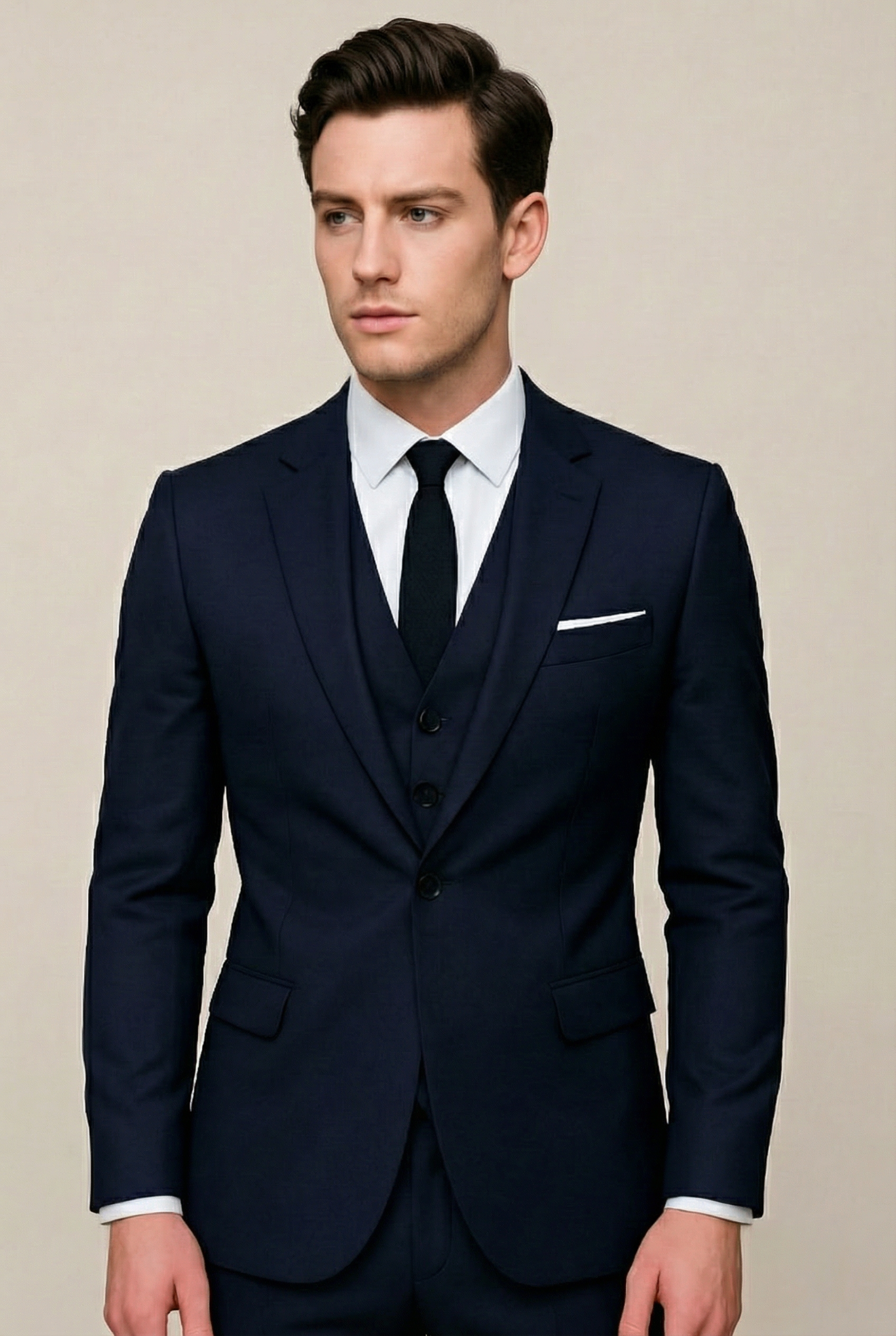 Men’s 3-Piece Slim Fit Suit – Tailored Single Breasted Formal Set