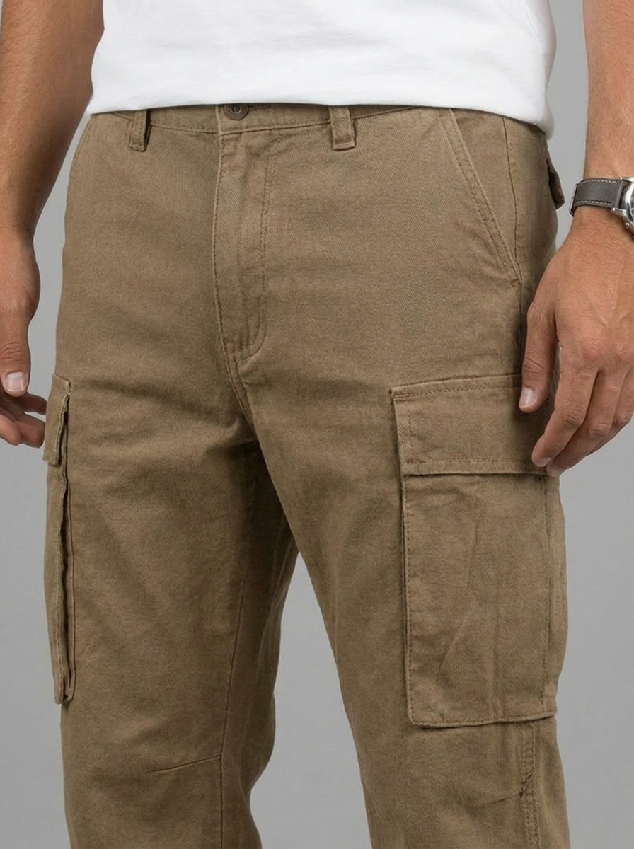 Men's Cargo Trousers – Straight Leg Multi-Pocket Casual
