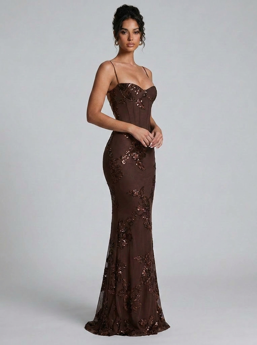 Corset Sweetheart Fishtail Prom Maxi Dress