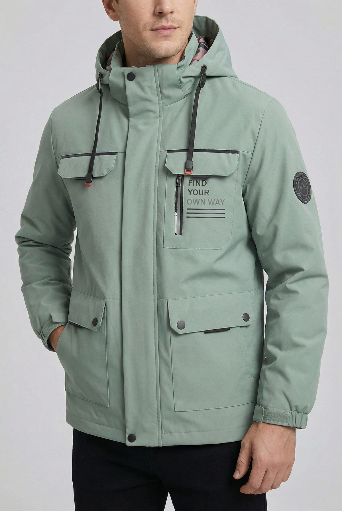 Men’s Waterproof Lightweight Hooded Rain Jacket