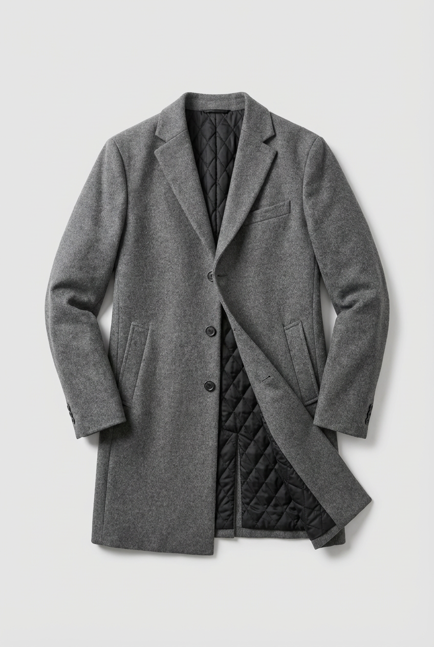 Men’s Classic Wool Style Overcoat Winter Coat