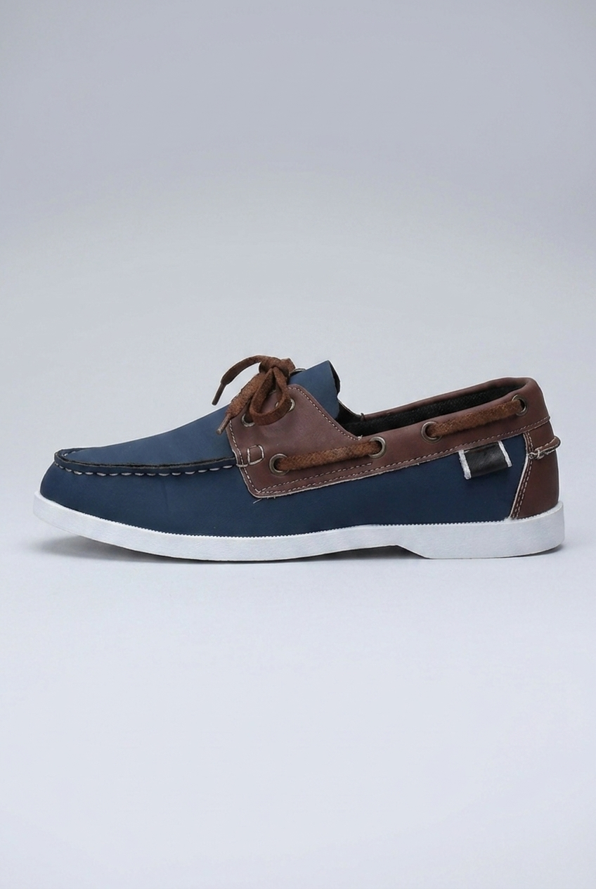 Lace Up Leather Style Casual Boat Shoes Men